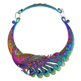 Ethnic Carved Peacock Necklace Indian Maxi Jewelry Exaggerated