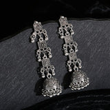 Ethnic Silver Jhumka Earrings For Women Pendientes Pearl Tassel