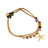 Vintage Elephant Glass Bead Anklet for Women