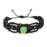 Ethnic Wax Rope Macrame Natural Stone Bracelet