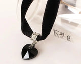Crystal Heart Pendant Peach Necklace Jewelry