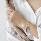 925 Silver Charm Bracelet Retro European American Style