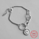 925 Silver Charm Bracelet Retro European American Style