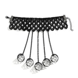 Gothic Finger Chain Silk Glove Ring Bracelet Halloween Women's Handback Chain