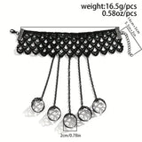Gothic Finger Chain Silk Glove Ring Bracelet Halloween Women's Handback Chain