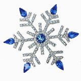 Exaggerated Christmas Snowflake Brooch Silver Stone Coat Pin