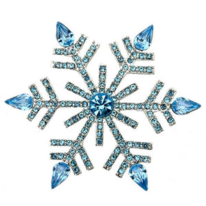 Exaggerated Christmas Snowflake Brooch Silver Stone Coat Pin