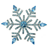 Exaggerated Christmas Snowflake Brooch Silver Stone Coat Pin
