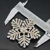 Exaggerated Christmas Snowflake Brooch Silver Stone Coat Pin
