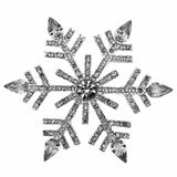 Exaggerated Christmas Snowflake Brooch Silver Stone Coat Pin
