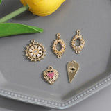 Retro Eyes Love Pearl Rhinestone Lace Ring DIY Jewelry