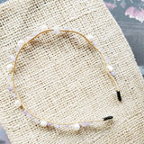 Retro Fairy Hair Jewelry Natural Freshwater Pearl Purple Jade Amethyst Hair Band