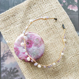 Retro Fairy Hair Jewelry Natural Freshwater Pearl Purple Jade Amethyst Hair Band