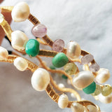 Retro Fairy Hair Jewelry Natural Freshwater Pearl Purple Jade Amethyst Hair Band