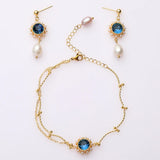 Crystal Pearl Charm Bracelet for Women Stainless Steel Jewelry Gift