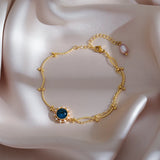 Crystal Pearl Charm Bracelet for Women Stainless Steel Jewelry Gift