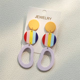 Geometric Colorful Acrylic Drop Earrings for Women