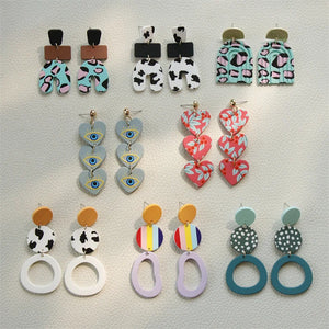 Geometric Colorful Acrylic Drop Earrings for Women