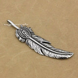 Men's Biker Feather Pendant Stainless Steel AJ018
