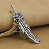 Men's Biker Feather Pendant Stainless Steel AJ018
