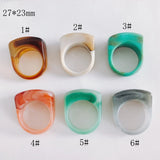 Colorful Resin Acrylic Ring Set Sweet Girl Jewelry Gift
