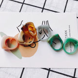 Colorful Resin Acrylic Ring Set Sweet Girl Jewelry Gift
