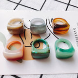 Colorful Resin Acrylic Ring Set Sweet Girl Jewelry Gift