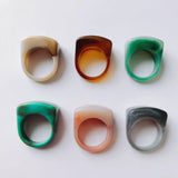 Colorful Resin Acrylic Ring Set Sweet Girl Jewelry Gift