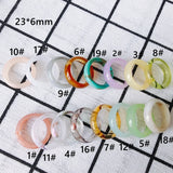 Retro Resin Colorful Geometric Round Plain Ring Set