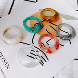 Retro Resin Geometric Shaped Ring for Party Gift