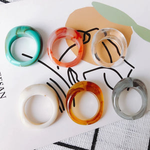 Retro Resin Geometric Shaped Ring for Party Gift