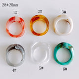 Retro Resin Geometric Shaped Ring for Party Gift