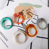 Retro Resin Geometric Shaped Ring for Party Gift