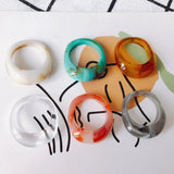 Retro Resin Geometric Shaped Ring for Party Gift