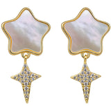 S925 Silver Mother of Pearl Shell Star Stud Earring