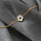 Retro Daisy Flower Bracelet 18k Plated Stainless Steel