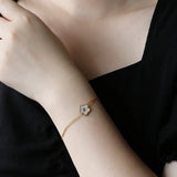 Retro Daisy Flower Bracelet 18k Plated Stainless Steel