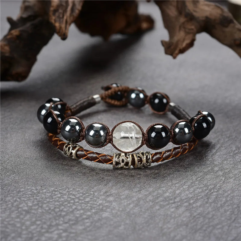 Retro Stone Beads Wrap Bracelet Yoga Tibetan Buddha Chakra Y1016