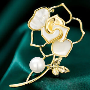 Zircon Rose Flower Brooch Pin for Women Girl Gift