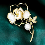 Zircon Rose Flower Brooch Pin for Women Girl Gift