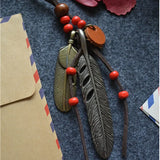Ethnic Style Long Tassel Sweater Chain Necklace for Woman