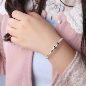 Retro Handshake Friendship Bangles Open Cuff Bracelet Men?s Summer Gift