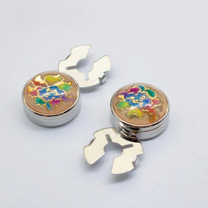 Floral Pattern Men's Cufflinks - Wedding Party Shirt Jewelry