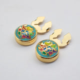 Floral Pattern Men's Cufflinks - Wedding Party Shirt Jewelry