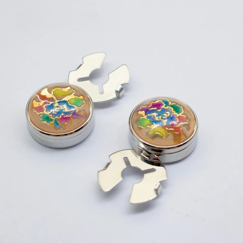 Floral Pattern Men's Cufflinks - Wedding Party Shirt Jewelry