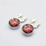 Floral Pattern Men's Cufflinks - Wedding Party Shirt Jewelry
