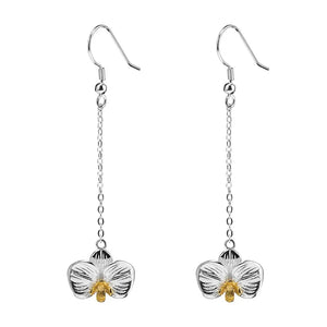 Sterling Silver Retro Flower Tassel Earrings Hook