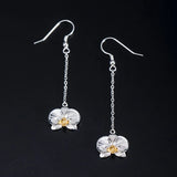 Sterling Silver Retro Flower Tassel Earrings Hook