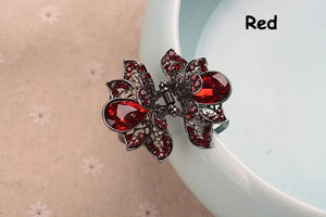 Retro Flower Rhinestones Hair Clip Hairpins