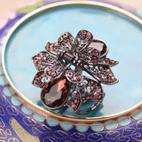 Retro Flower Rhinestones Hair Clip Hairpins